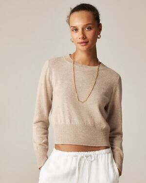 NWT J Crew Cashmere Shrunken Crewneck Sweater size M